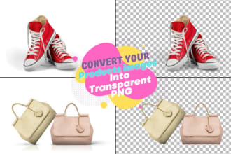 do transparent background and images editing in 1 hour