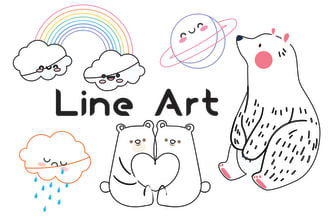draw simple black and white line art illustration for you