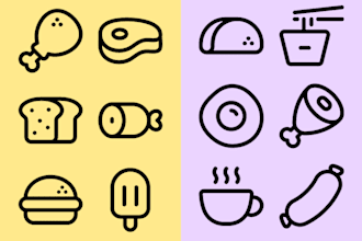 design unique minimalist food icon in line style