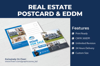 design real estate postcard, direct mail, eddm, flyer