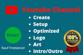 create youtube channel with logo, art, intro, outro