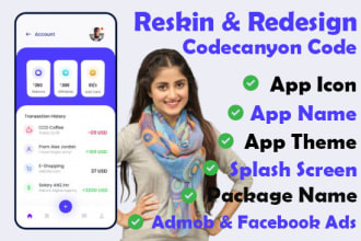 reskin redesign modify android app codecanyon source code