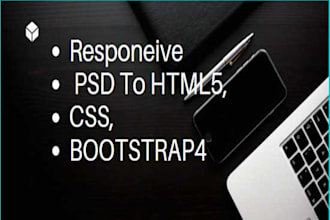 convert PSD to HTML responsive CSS bootstrap