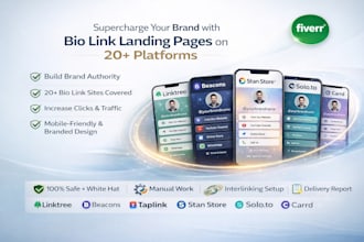 create bio link landing pages on 20 platforms