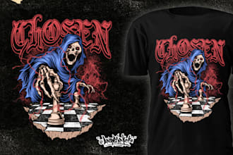 draw illustration design for tshirt and merchandise