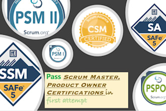 help you get scrum certifications like psm, pspo, csm in first attempt