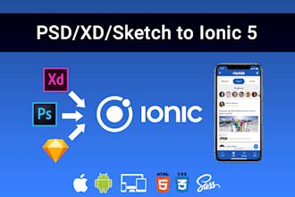 convert PSD, xd or figma UI into ionic app