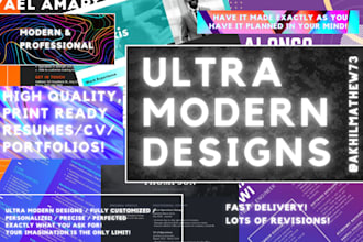 make the most perfect ultra modern graphic resume for you