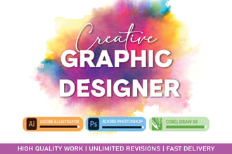 do any graphic design job in adobe illustrator, photoshop and coreldraw