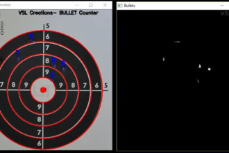 detect and count bullets or dots from live video feed