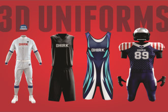 do 3d uniforms mock up or sublimation design