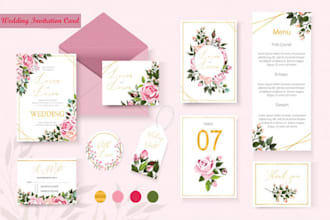 design unique wedding card,birthday card,invitation card or party card