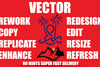 rework, copy, replicate, redesign, edit, resize logo jpg,png to vector
