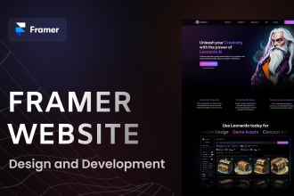 design and develop a stunning website on framer