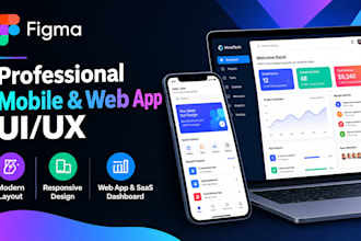 design professional mobile and web app UI UX using figma