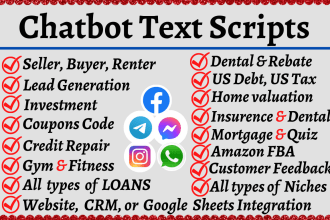 write real estate chatbot text script for your business