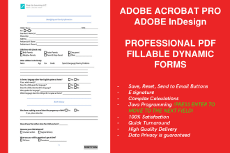 create an interactive fillable PDF form in adobe acrobat, in design