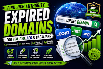 find expired domains for SEO, GEO, aeo and backlinks