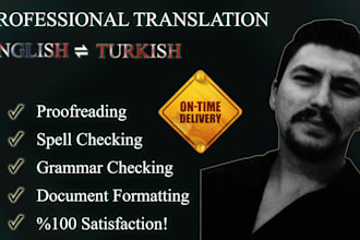 professionally translate english to turkish and vice versa