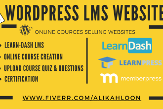 design wordpress lms website with learndash, wplms and learnpress