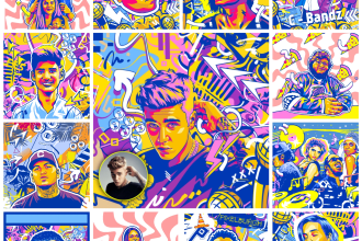 turn your photo into colorful vector art portrait