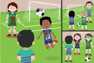 create 2d flat vector illustrations for you