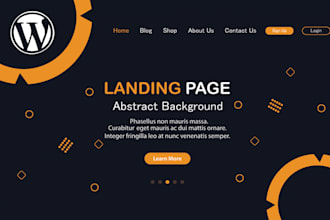 create a landing page or home page design in wordpress 24hrs
