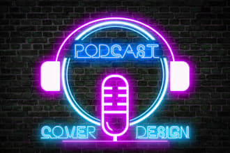 a professional podcast cover art or cover logo