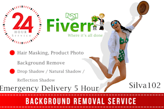 do hair masking, background remove and shadow making on your image