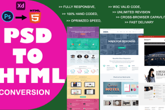 convert PSD to HTML responsive