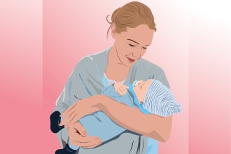 draw a minimalist illustration for family or friends