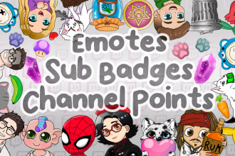 create cute emotes, sub badges or channel points for twitch