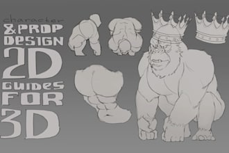 draw guidelines and references for 3d model making