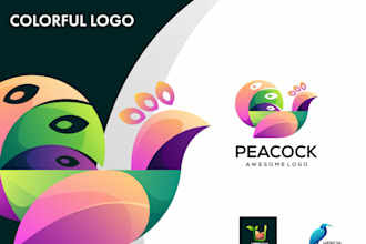 design modern and simple animal colorful logo gradient