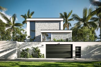 do photorealistic house exterior architectural 3d rendering