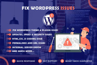 fix wordpress issues bugs or fix woocommerce errors, revamp redesign wordpress