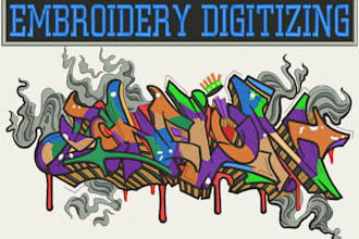 do embroidery digitizing  jpg to dst , pes  , jef quickly