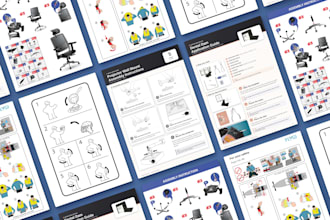 design user manual booklet, product manual and step by step assembly