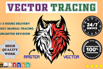 do vector tracing, recreate, redraw logo and image