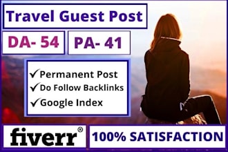 do travel guest posts on da 57 websites with do follow backlink
