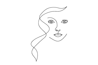 draw minimalist one line art portrait
