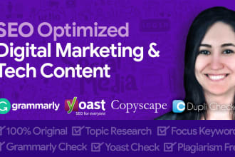 write unique SEO articles in digital marketing and tech