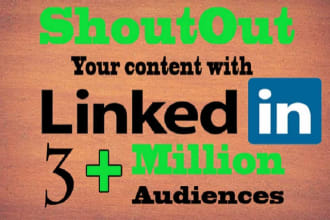shoutout your content with 3million linkedin audience
