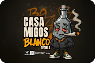 design weed and cannabis mascot cartoon logo design