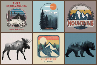 create vintage hand draw illustration for you