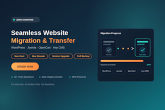 migrate websites, wordpress , joomla , wix any website
