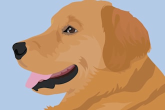 create minimalist pet illustration