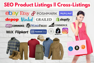 do SEO product listings on ebay, etsy, poshmark, mercari, depop, vinted, grailed