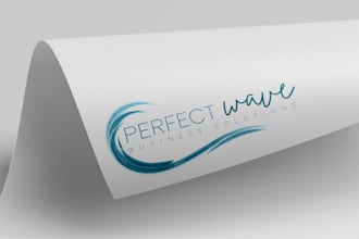 do simple wave logo design