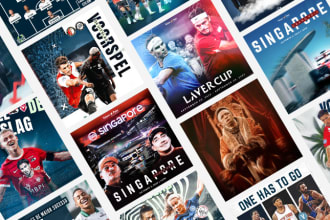 create any soccer poster, flyer, social media design
